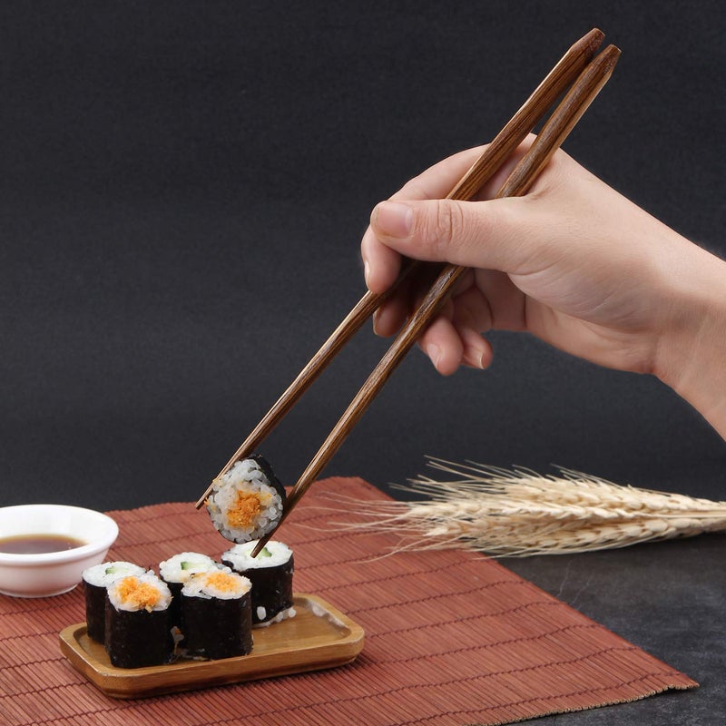 HuaLan Japanese Natural Wood Chopstick Set Reusable Classic Style Chopsticks Non-slip Design Chop Sticks 5 Pairs Gift Set - Image 4